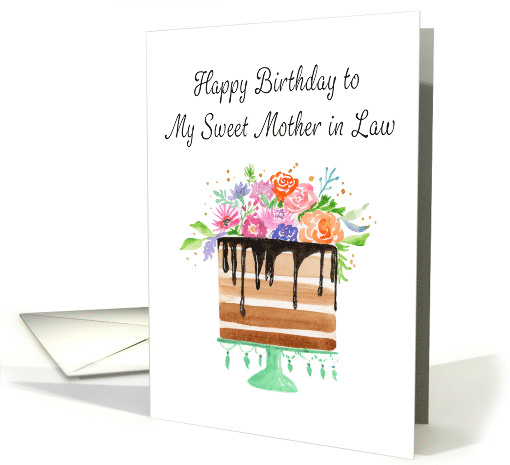 Happy Birthday Mother in Law Floral Cake card (1912846)