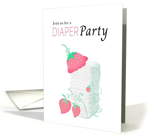 Diaper Party Strawberry Vines card (1914588)