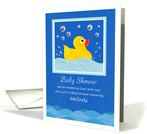 Baby Shower Sweet Rubber Ducky With Bubbles Name card (1914640)