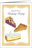 Baking Party Invitation Pies card