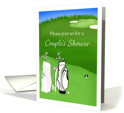 Couple's Shower Invitation His and Her Golf Bags card (1914944)