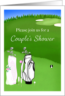 Couple’s Shower Invitation His and Her Golf Bags card