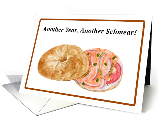 Birthday Bagel with Lox and Cream Cheese card (1916824)