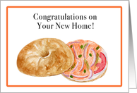 Congratulations on Your New Home Bagel with Lox and Cream Cheese card