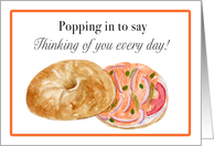 Thinking of You Bagel with Lox and Cream Cheese card