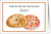 Happy Birthday Rabbi Bagel with Lox and Cream Cheese card