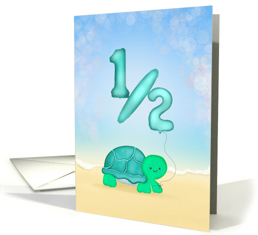 Happy Half Birthday Cute Sea Turtle card (1917262)