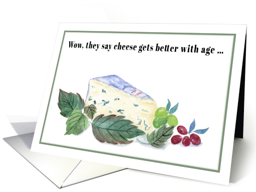Happy Birthday Blue Cheese with Grapes card (1917356)