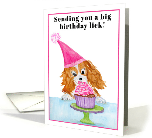 Cavalier King Charles Spaniel Birthday Cupcake card (1917408)