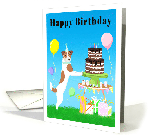 Happy Birthday Jack Russell Terrier at Birthday Party card (1917500)