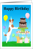 Happy Birthday Jack Russell Terrier at Birthday Party card