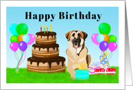 Happy Birthday Anatolian Shepherd Dog at Birthday Party card