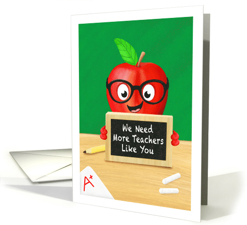 Teacher Thank You Apple Holding Mini Chalk Board card (1919280)