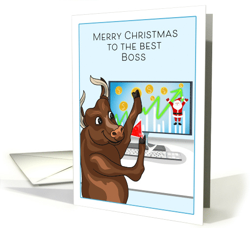 Merry Christmas Boss Bull Stock Market card (1919302)