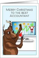 Merry Christmas Accountant Bull Stock Market card