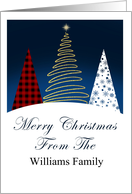 Custom Merry Christmas Modern Christmas Trees card