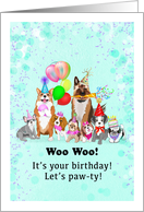 Happy Birthday Dogs Party card