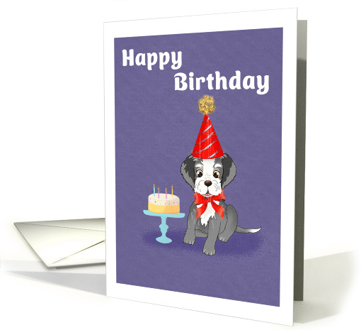 Happy Birthday with Schnauzer and Cake card (1919376)