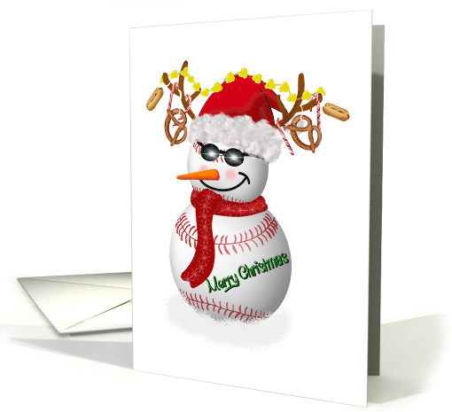 Merry Christmas Baseball Snowman card (1920294)
