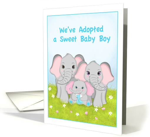 We've Adopted a Sweet Baby Boy Elephant Family card (1922032)
