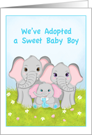 We’ve Adopted a Sweet Baby Boy Elephant Family card