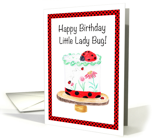 Happy Birthday Lady Bug Birthday Cake card (1922052)