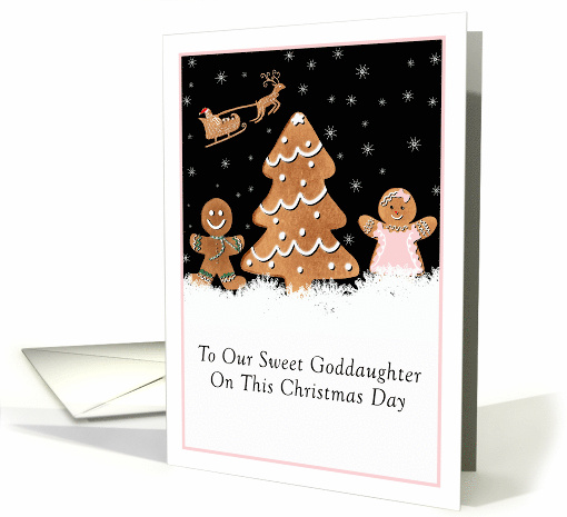 Goddaughter Merry Christmas Gingerbread Cookies card (1923608)