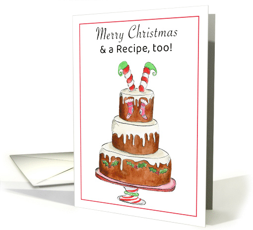 Merry Christmas Recipe Card With Elf Cake Blank card (1924590)
