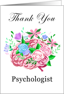 Psychologist Thank You Brain With Flowers card