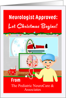 Neurologist Christmas Begins Santa in MRI Custom Name card