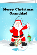 Grandad Merry Christmas Santa Claus Ice Fishing card