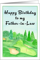 Father in Law Happy Birthday Golf Course card