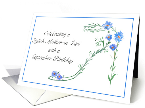Happy September Birthday Mother in Law Blue Aster Flower... (1933446)