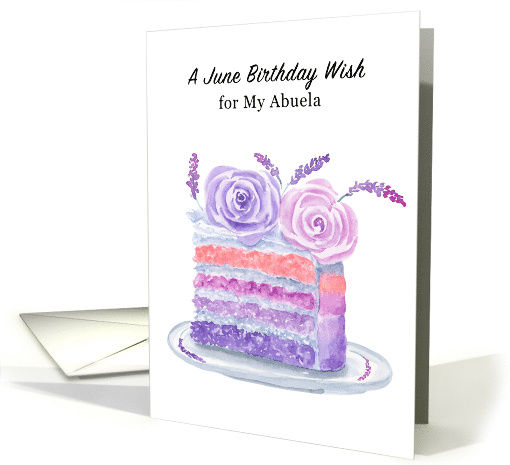 Abuela Happy June Birthday Lavender Rose Cake card (1934786)
