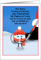 Funny Christmas Freezing Golf Ball card