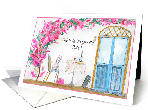Sister Ooh La La Poodle Paris Birthday card (1937554)