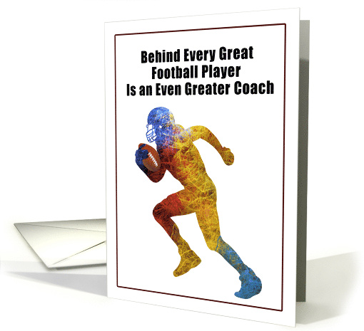 Thank You Football Coach with Colorful Football Player card (1939166)