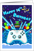 Epic Gamer Happy 14th Birthday Critical Hit card
