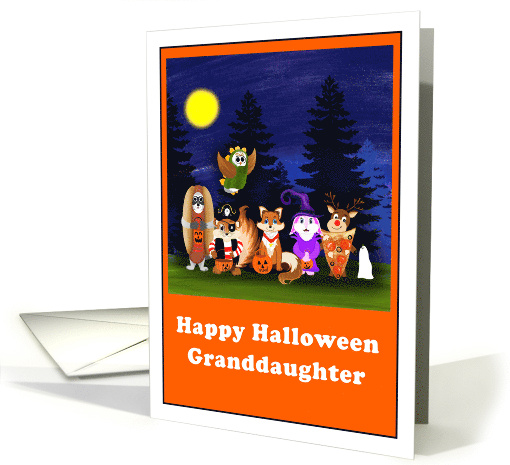 Granddaughter Happy Halloween Forest Animals card (1944788)
