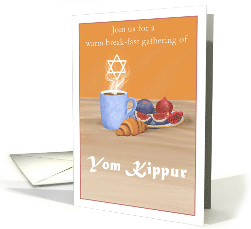 Yom Kippur Break the Fast Coffee Pomegranates card (1944824)