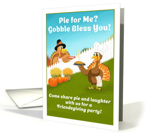 Gobble Bless You Funny Turkey's Friendsgiving Invitation card