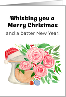 Merry Christmas with Mixer, Roses and Holly card