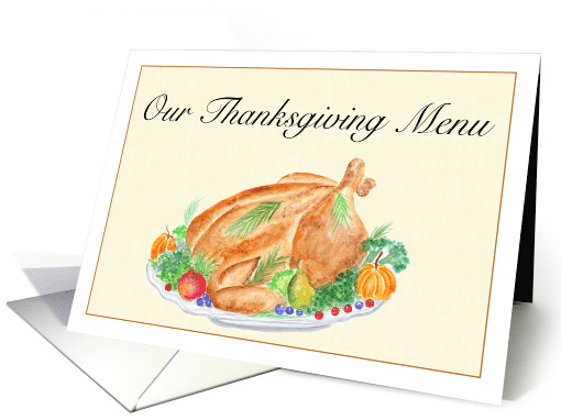 Thanksgiving Menu Golden Roast Turkey Blank Inside card (1946012)
