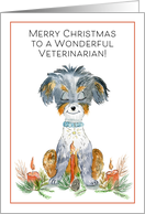 Veterinarian Merry Christmas Cairn Terrier with Candles card