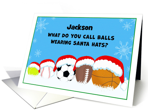 Personalized Christmas Sports Balls Riddle card (1947578)