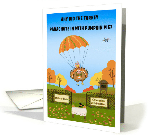Thanksgiving Turkey Parachuting into Military Base card (1947662)