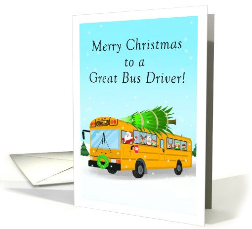 Merry Christmas Bus Driver with Santa card (1947830)