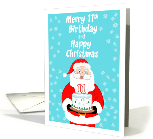 Happy Merry 11th Birthday Christmas Santa card (1948100)