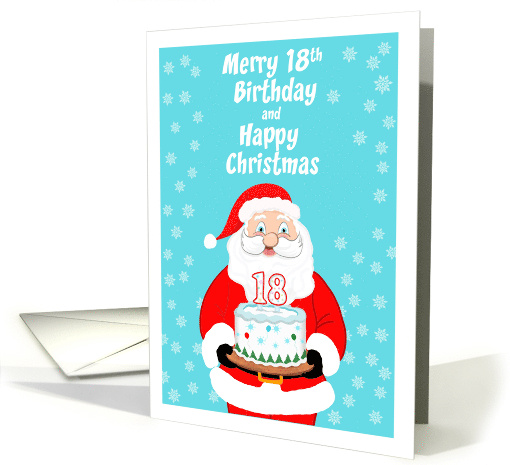 Happy Merry 18th Birthday Christmas Santa card (1948294)