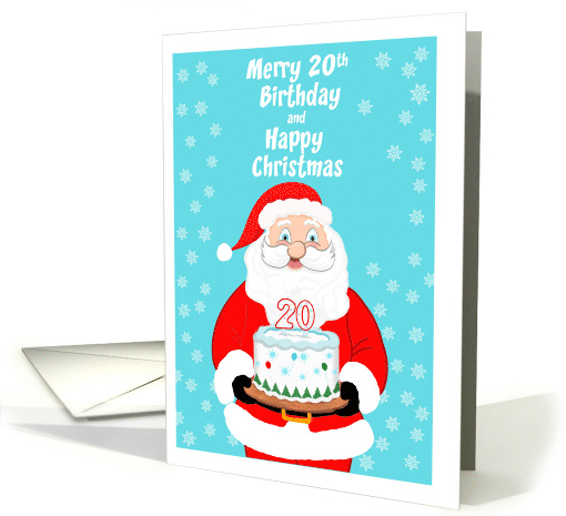 Happy Merry 20th Birthday Christmas Santa card (1948298)